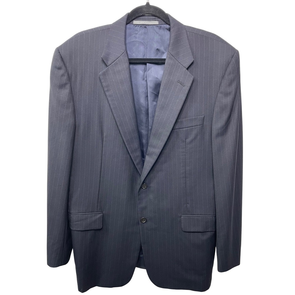 Hickey Freeman Loro Piana Tasmanian Super 130's Pinstripe Blazer Suit USA 44R